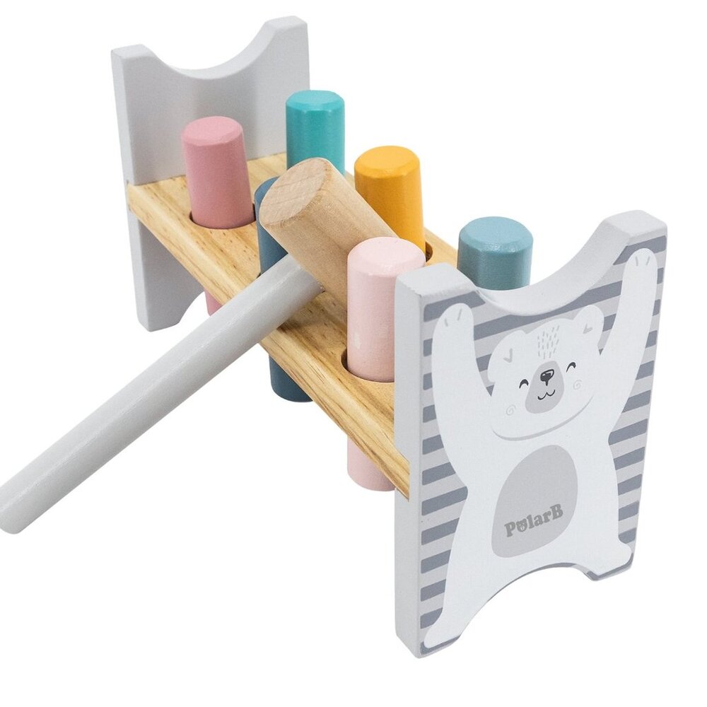 New in Box-VIGA Polar B Wooden  Pound-a-Peg Toddler Toy For 2Y+